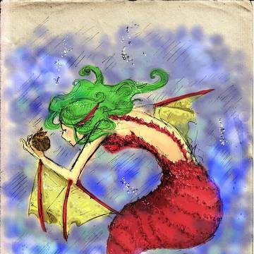 人魚の絵（塗装後）
