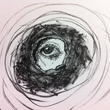 覗く目を筆ペンで描いてみた