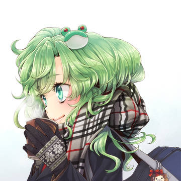 マフラーで後ろ髪もっこりな早苗さん（JK）と一緒に下校【差分付】