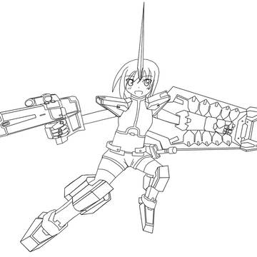ブラウユンガー（擬人化・線画）