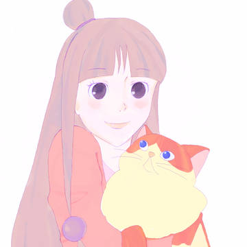 ピンクな真宵とピンクなにゃんこ