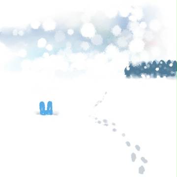 雪原に埋もるる