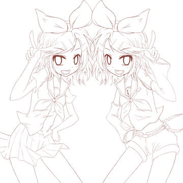 リンちゃん線画ー