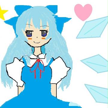 お手本見ながら書いたチルノ！
