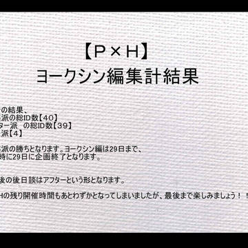 【Ｐ×Ｈ】ヨークシン編集計結果
