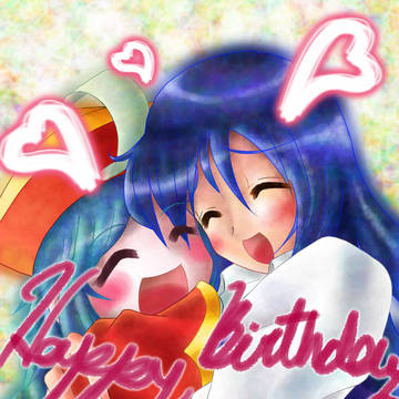 お風呂さんへの誕生日絵