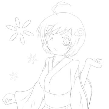 つきひちゃん線画