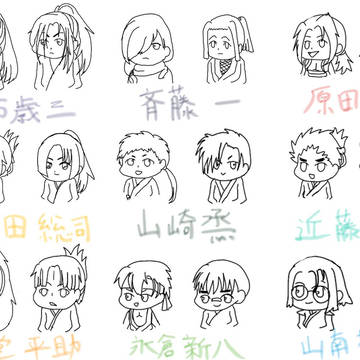 9人×２組描いてみたよ！＠木蓮