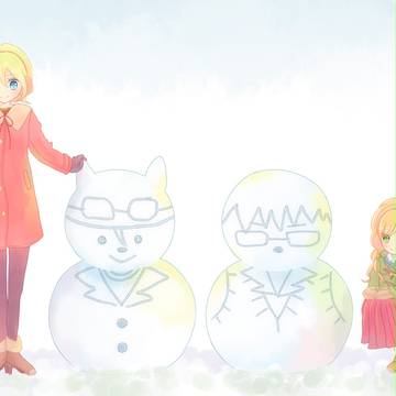 ヒメコとモモカと雪だるま