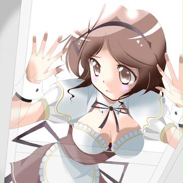 やだ・・・胸がドアにおされて・・・・