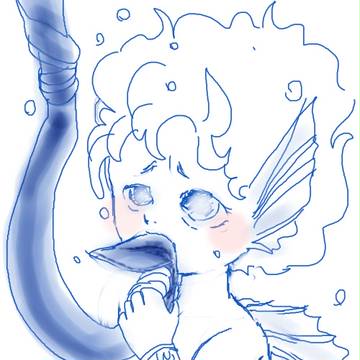 おにいちゃあん　つりばりが　大きすぎて　おくちに　はいらないよう