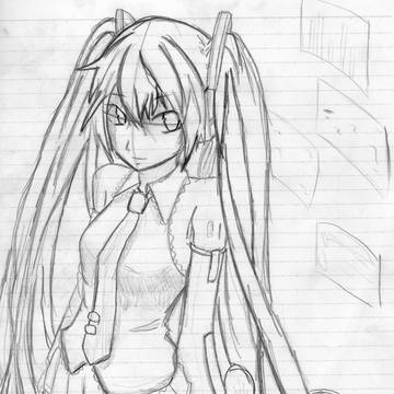 初音ミク（鉛筆絵）