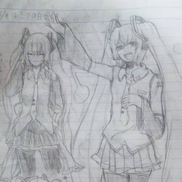 ミクの日に描いてた落書き