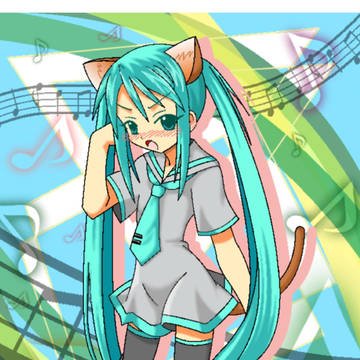 千雨に初音ミクのコスプレをしてもらった