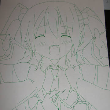 一発描き　ロリミク　（線画）
