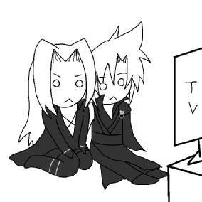 クラウドとセフィロスがホラーを見ているようです