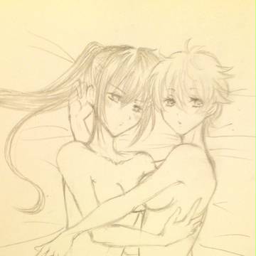 【女体化百合】にょた土銀落書き【注意】