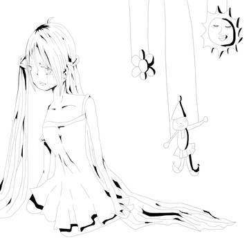 初音さんの線画