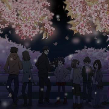 夜桜を見に（漫画ではありません）