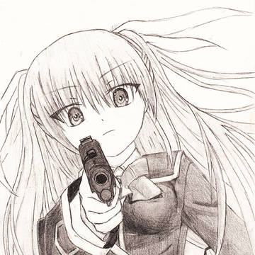 朱鷺戸沙耶　鉛筆画