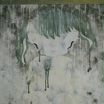 緑色の陶人形