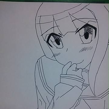 上目遣い(ペン入れ)
