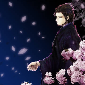 庵さんの宵月桜