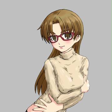 セーター+しまぱん+眼鏡娘