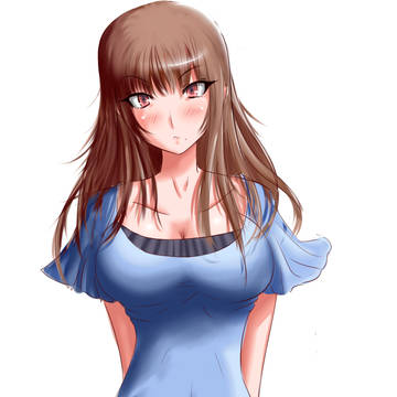 青い服の人