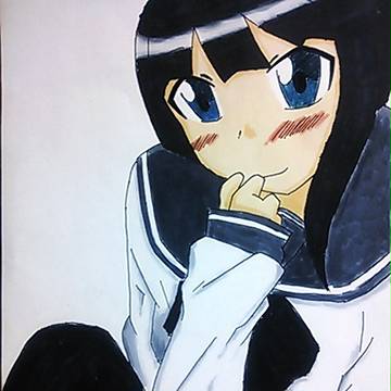 上目遣い(失敗色付き)