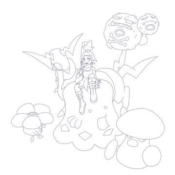 【線画】ホミカちゃんwith毒パ