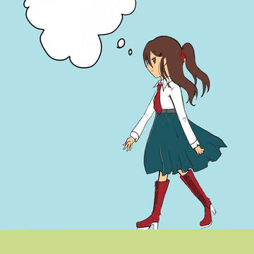 思考に走る少女