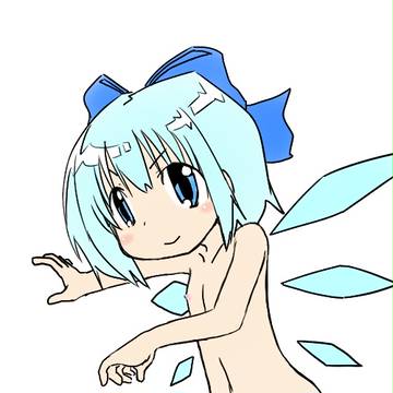 変なポーズのチルノ