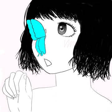 鼻に蝶