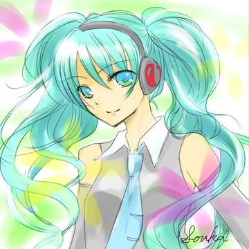 お花畑のミクさん