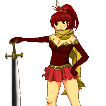 オリキャラ　女剣士立ち絵