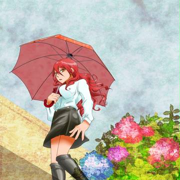 1時間目:傘を持って階段を歩く