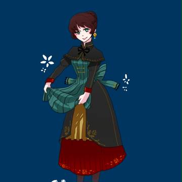 歩く婦人