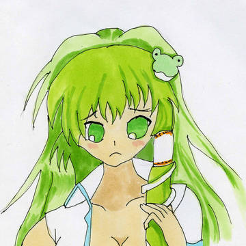 東方プロジェクト　東風谷早苗をコピックで描いてみた