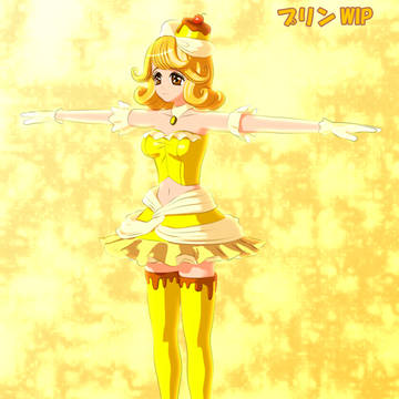 プリン　3Dモデル　全身