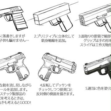 ひどい落書きから架空銃を立体的にでっち上げる