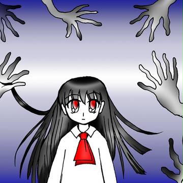 イヴの髪を撫でる黒い手