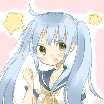 青髪ツインテール