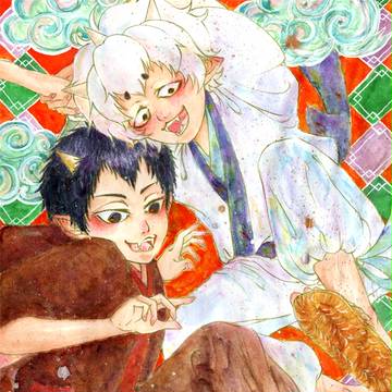 唐瓜と茄子がジャンプする
