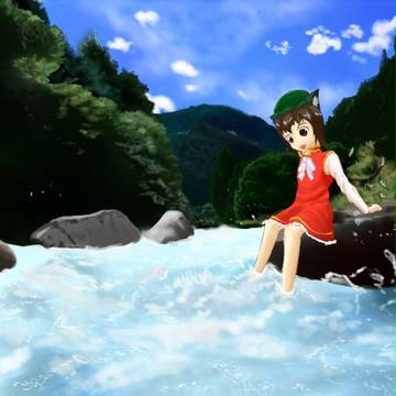 ちぇんの川遊び