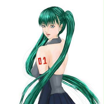 初音ミクもどき描いてみた