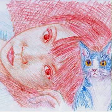 猫と美人図