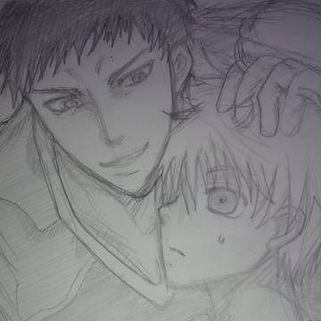 黒子。青黒。ひさびさの落書き