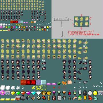 金髪で灰色の人と学生服の人と色々【16x16ドット絵フリー素材】