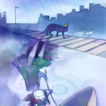 雨の中の猫